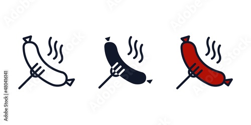 sausage icon symbol template for graphic and web design collection logo vector illustration