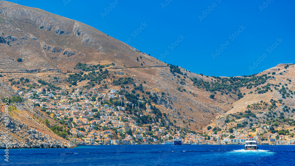 Fototapeta premium Symi Greek Island Approach