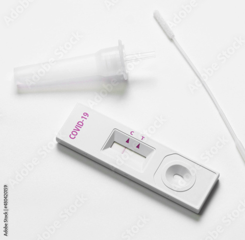  The test result for COVID-19 is negative, not infected, using rapid testing equipment. with an antigen test kit (ATK)