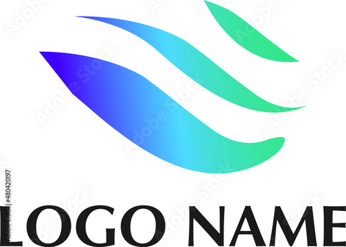 the logo with wave shape reflect tidal, ocean, trading, transportation.