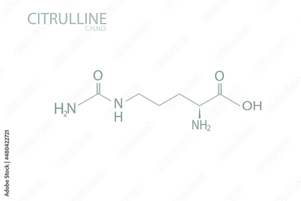 Citrulline molecular skeletal chemical formula. Citrulline molecular skeletal chemical formula.