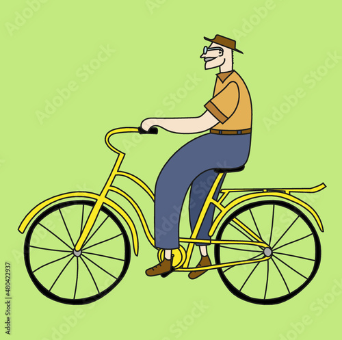 anziano in bicicletta