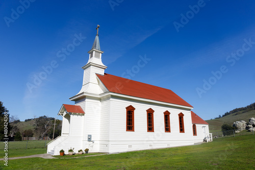 Old St Mary's Church of Nicasio Valley, built in 1867. Nicasio, Marine County, California, USA. photo