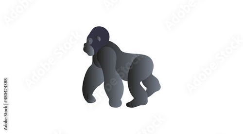 Gorilla vector flat icon. Isolated monkey gorilla emoji illustration