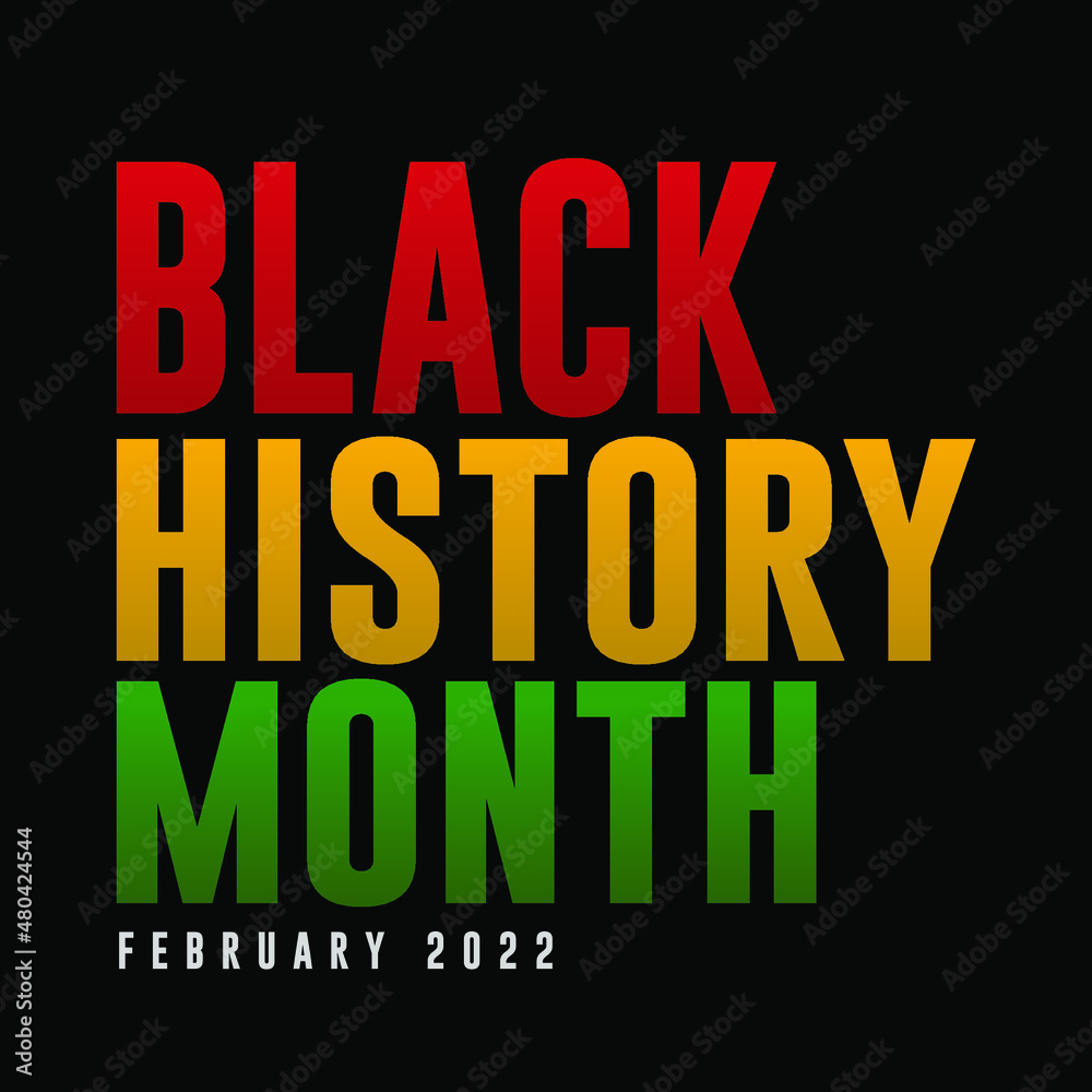 Black history month february 2022 modern creative minimalist banner, sign, design concept, social media post, template with green, red and yellow african abstract background. 