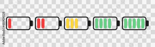  Set Of Battery Icon . Vector Illustration