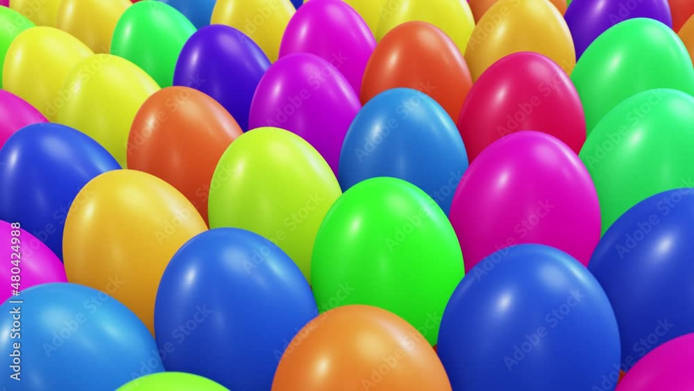 Realistic tracking camera looping 3D animation of the colorful painted Easter chicken eggs rendered in UHD Realistic tracking camera looping 3D animation of the colorful painted Easter chicken eggs rendered in UHD