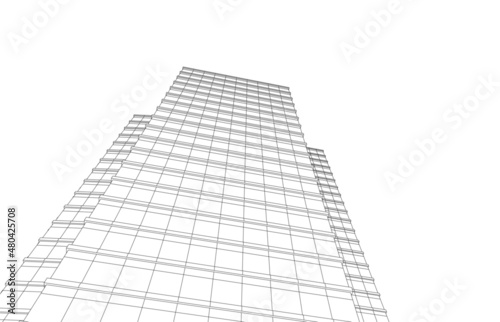 abstract architecture building vector illustration