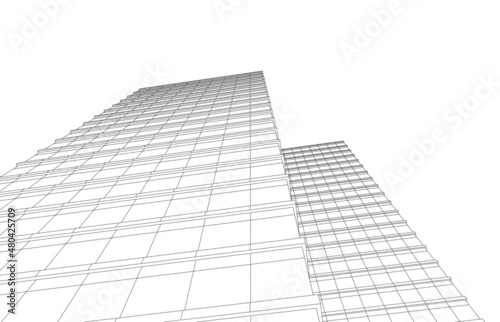 abstract architecture building vector illustration