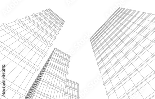 abstract architecture building vector illustration