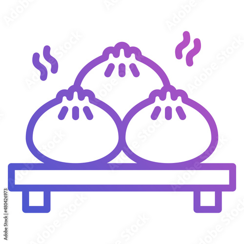 Dumpling line gradient icon