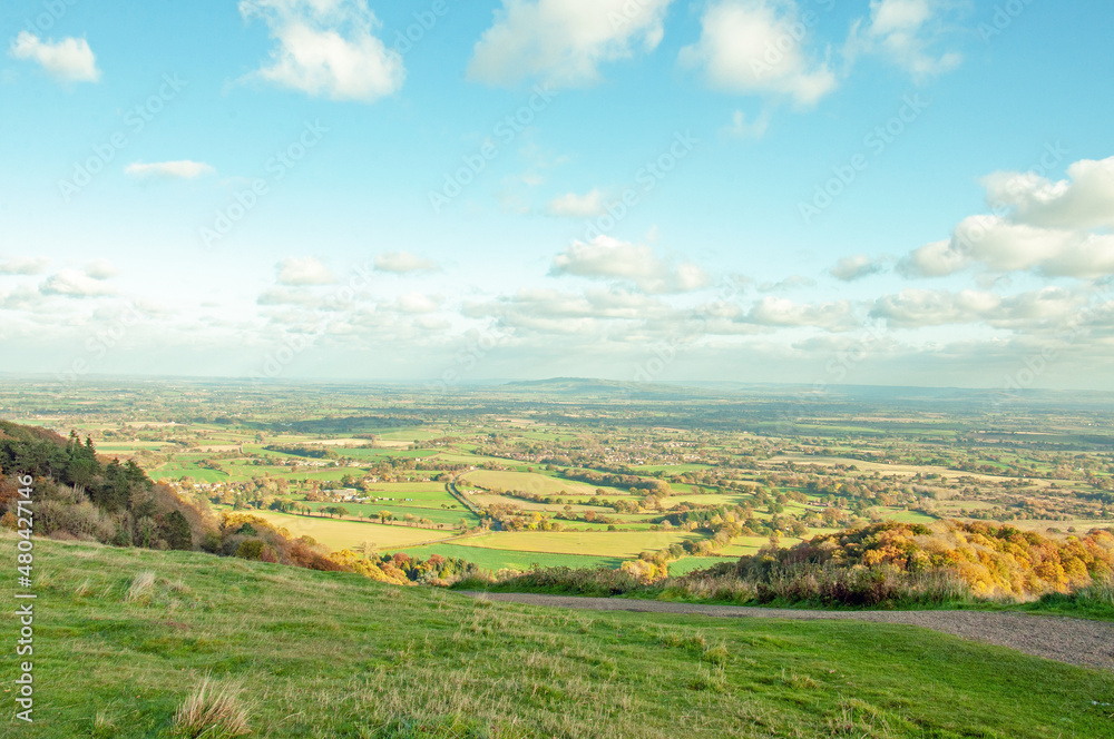 Autumn scenery around the Malvern hills of England.