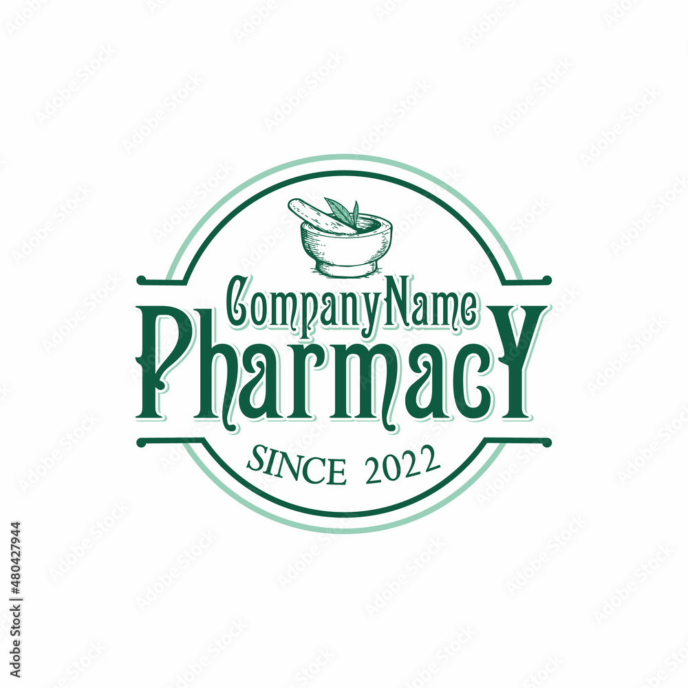 Pharmacy, drugstore logo or label Pharmacy, drugstore logo or label