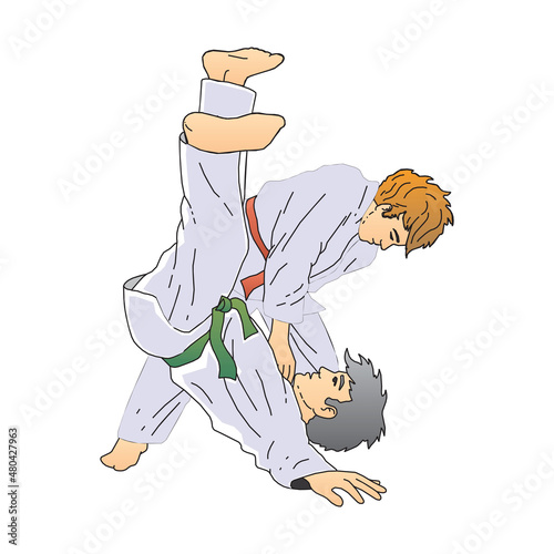 Vector illustration of karate isolated on a white background in EPS10