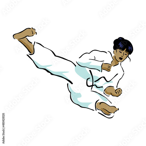 Vector illustration of karate isolated on a white background in EPS10