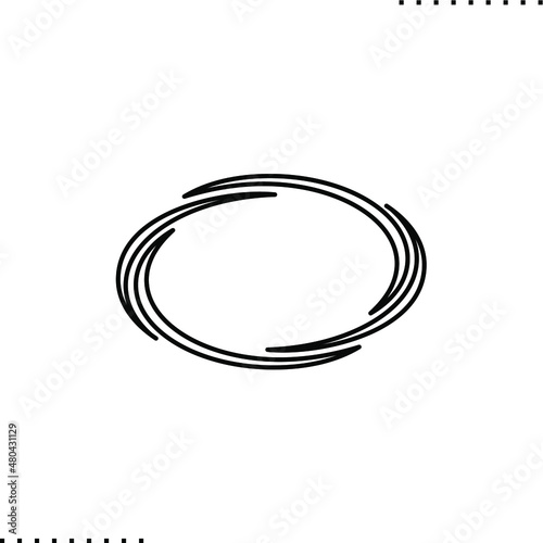 The 4-piece oval shape that creates a swirling frame, oval-border illustration isolated on white photo