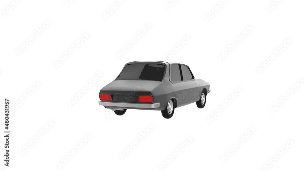 black car rear view without shadow 3d render black car rear view without shadow 3d render