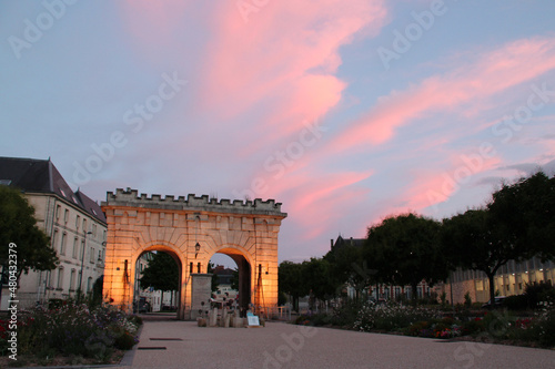 saint-paul gate and square in verdun (france)  photo