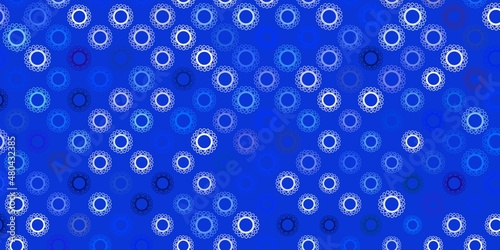 Dark pink, blue vector texture with disease symbols.