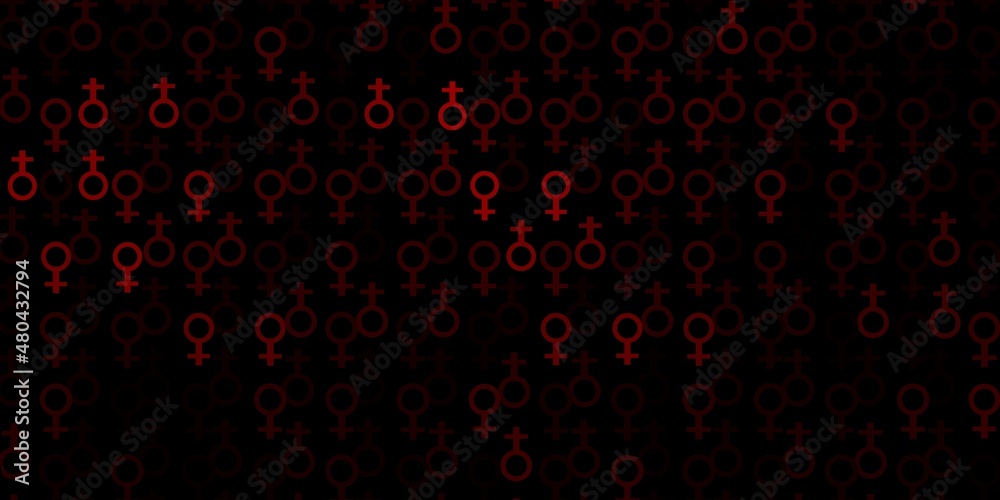 Light Red vector pattern with feminism elements. Light Red vector pattern with feminism elements.