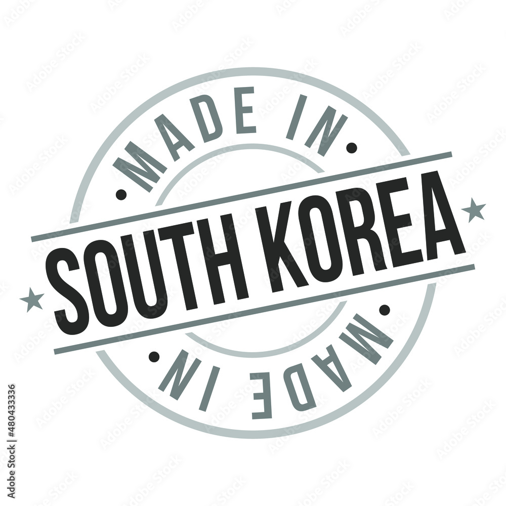 Made In South Korea Stamp Logo Icon Symbol Design Seal Badge national product vector.
