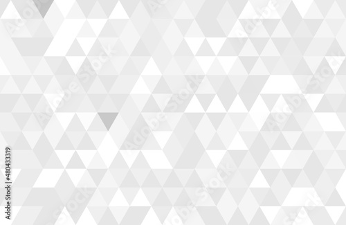 Abstract white and gray Triangular mosaic pattern texture background.