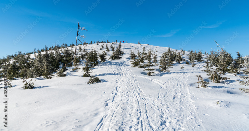 Beautiful winter day in Beskid Slaski mountains in Poland Beautiful winter day in Beskid Slaski mountains in Poland