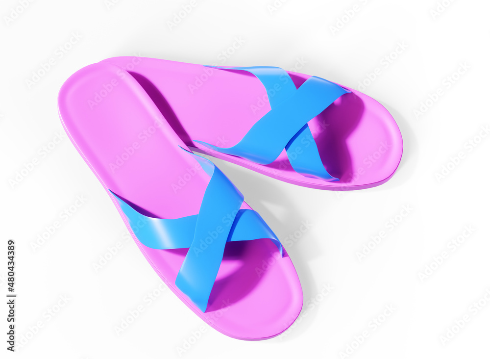 3d render of flip flops over white background 3d render of flip flops over white background