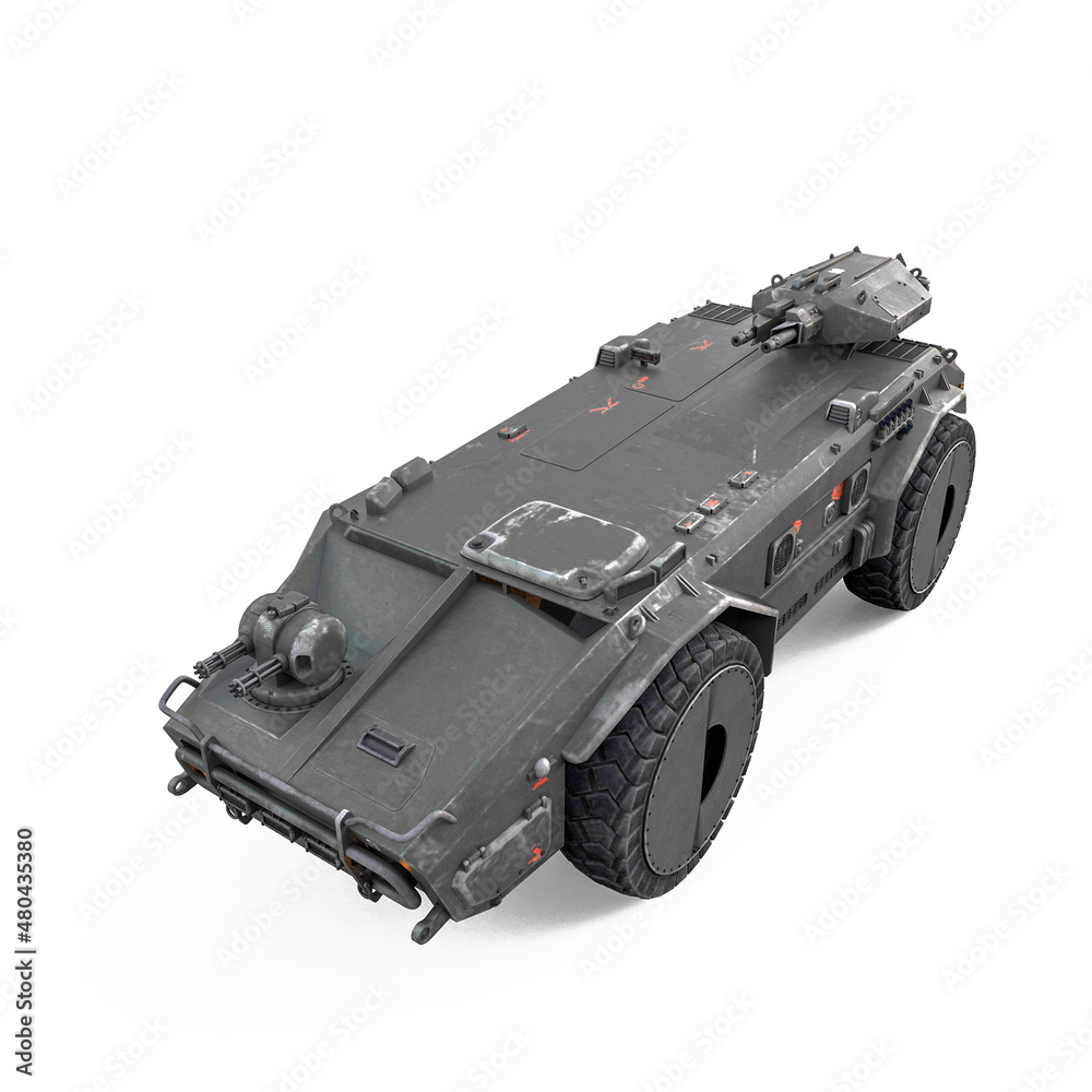 tank drone view in white background tank drone view in white background
