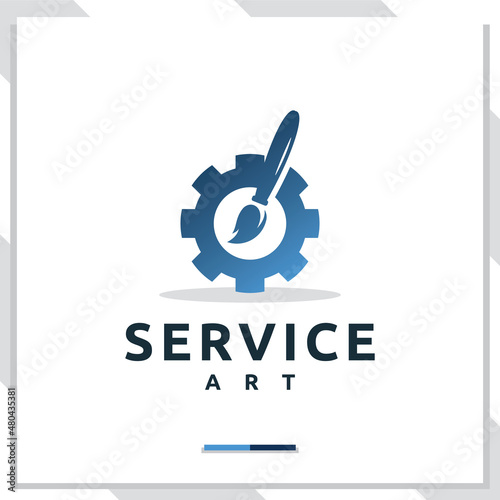 art service ,logo combination template photo