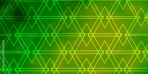 Light Green, Yellow vector pattern with polygonal style.