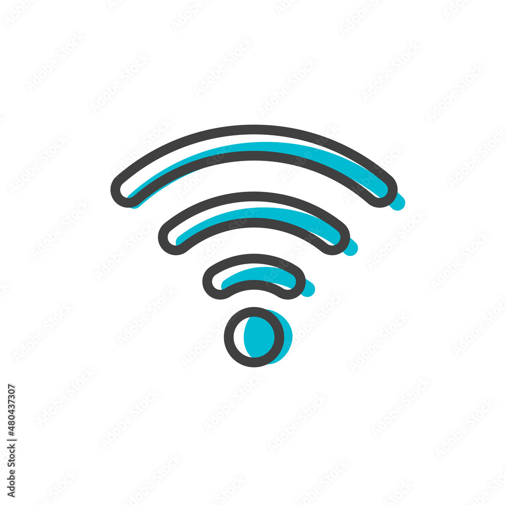 Wi-fi signal line icon. Internet concept. Vector illustration isolatewd on white background. Wi-fi signal line icon. Internet concept. Vector illustration isolatewd on white background.