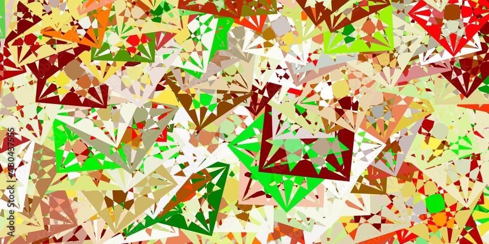 Light Green, Yellow vector background with triangles. Light Green, Yellow vector background with triangles.