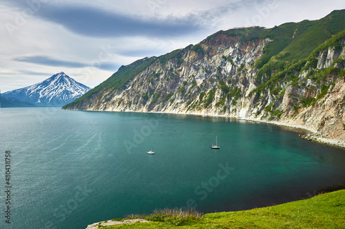 Yachting off the coast of Kamchatka, Russia. Yacht cruises and travel