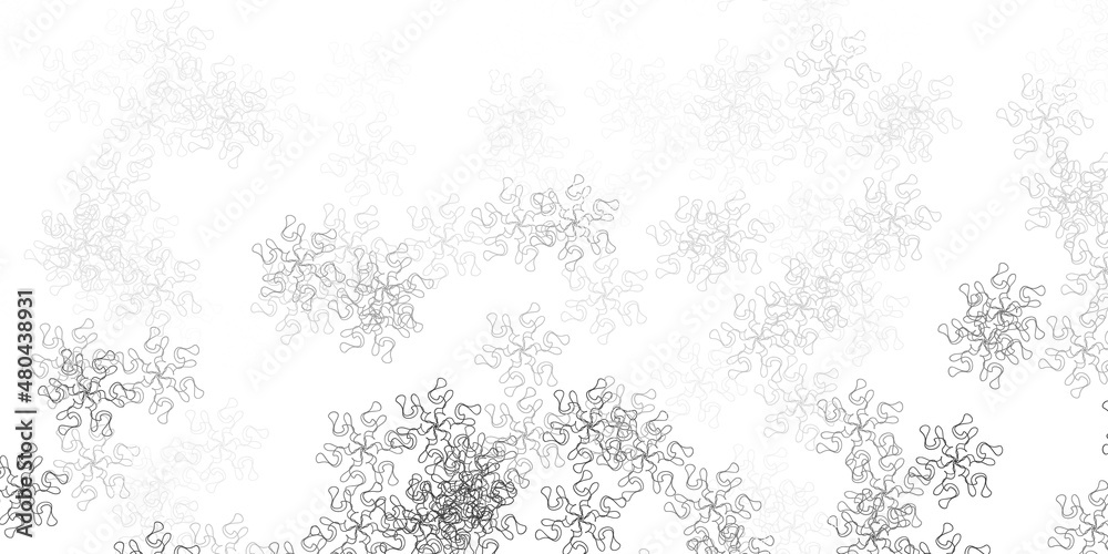 Light gray vector doodle template with flowers. Light gray vector doodle template with flowers.