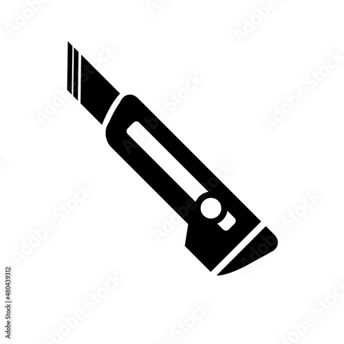 cutter Knife Icon, isolated on white background.