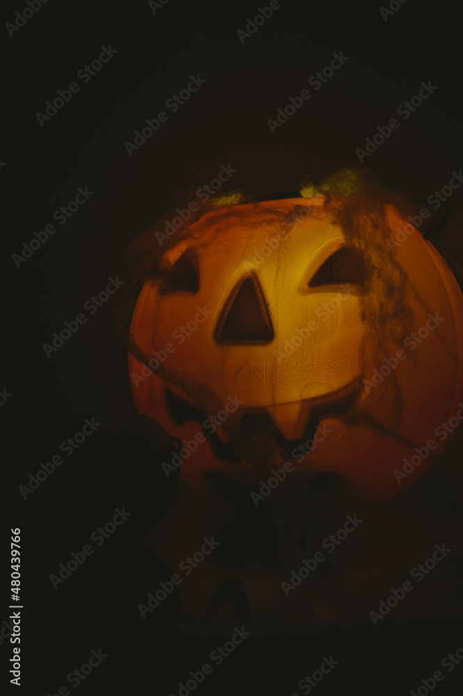 Fototapeta premium pumpkin carved for halloween as decoration