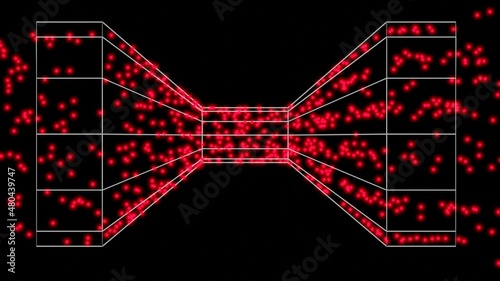 Φωτογραφία Particles flowing through tube with wide , narrow openings