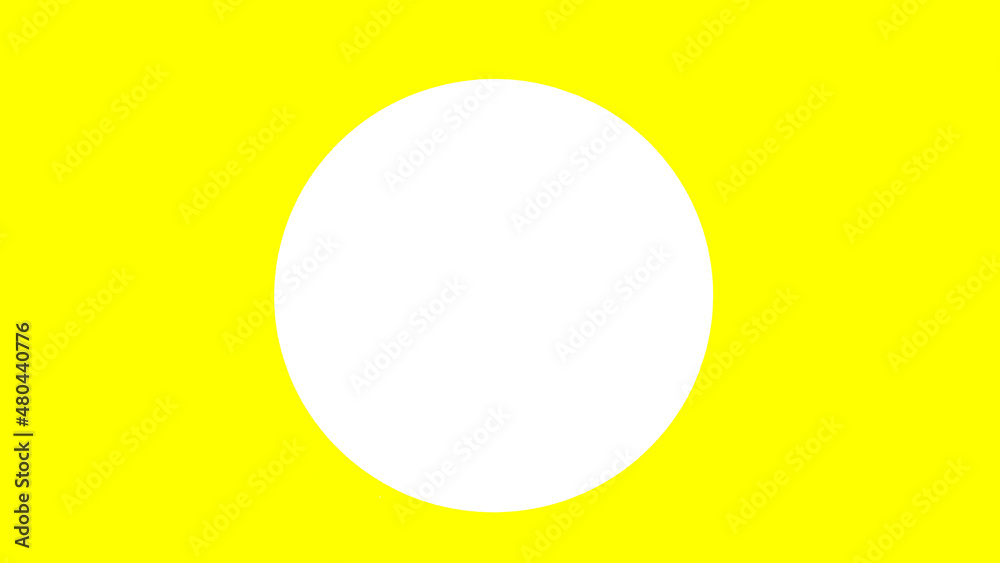 White plate, on a yellow background