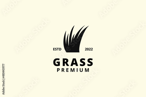 Grass logo design inspiration template vector