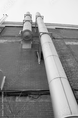 Part of an old abandoned textile factory in a town in Quebec in Canada