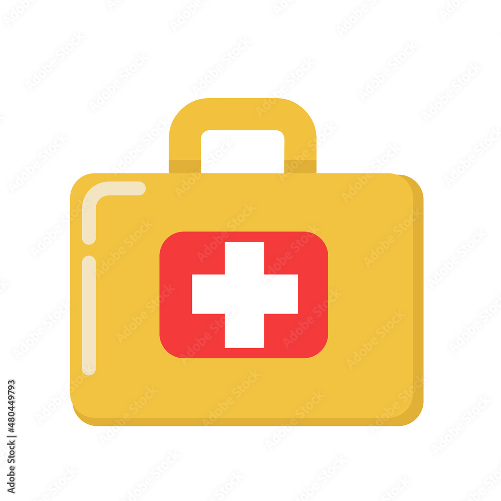 Yellow medical box flat style for medicine and healthcare design Yellow medical box flat style for medicine and healthcare design