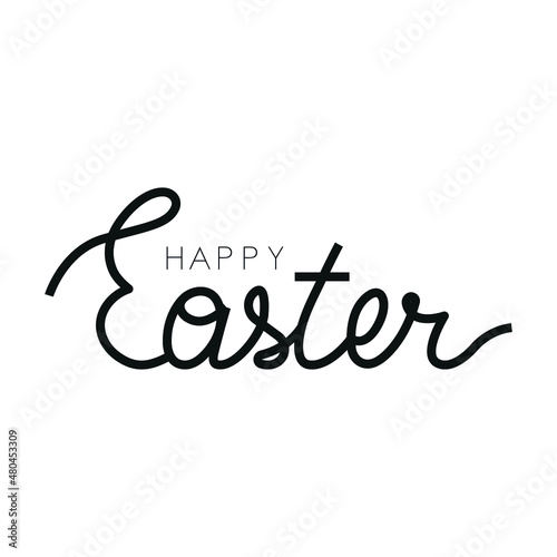 Happy Easter vector calligraphy and brush pen lettering. Hand drawn illustration isolated on white background. Design for greeting card and invitation of Happy Easter day.