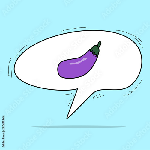 Speech bubbles with eggplant emoji