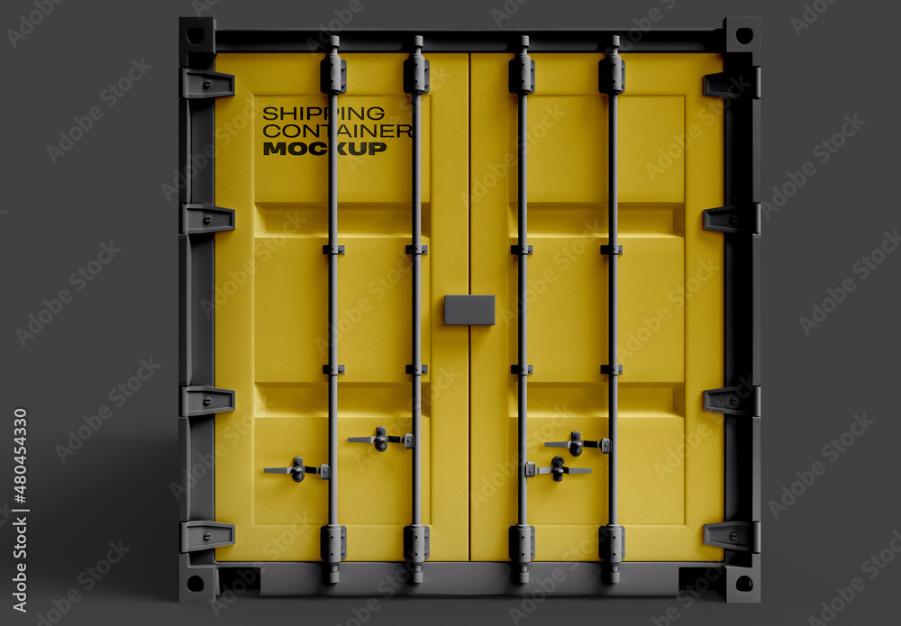 Shipping Container Mockup Design with Editable Background Stock ...