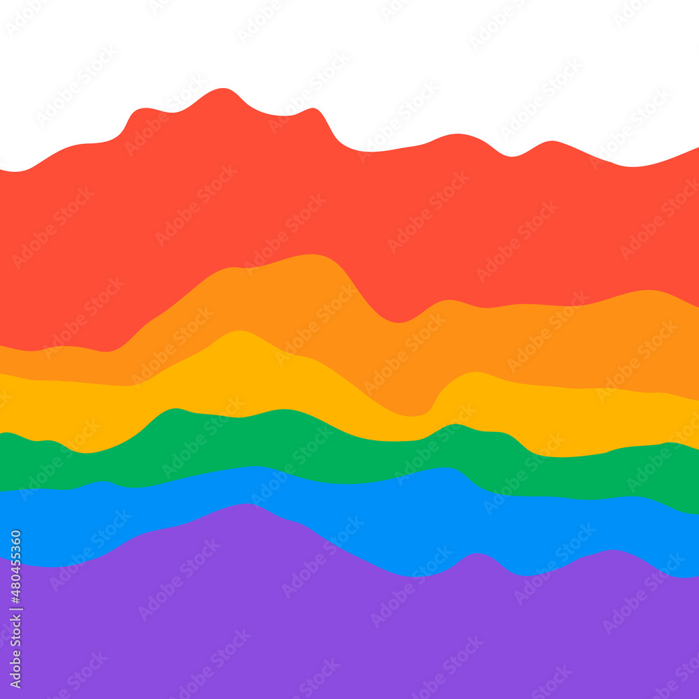 LGBT rainbow wave flag flutter of lesbian, gay, and bisexual colorful concept vector background