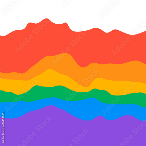 LGBT rainbow wave flag flutter of lesbian, gay, and bisexual colorful concept vector background © Дмитрий Сальников