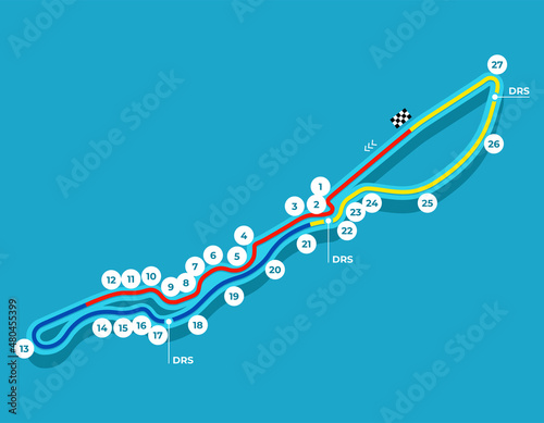 Race tracks, circuit for motorsport and auto sport Jeddah Saudi Arabia. 