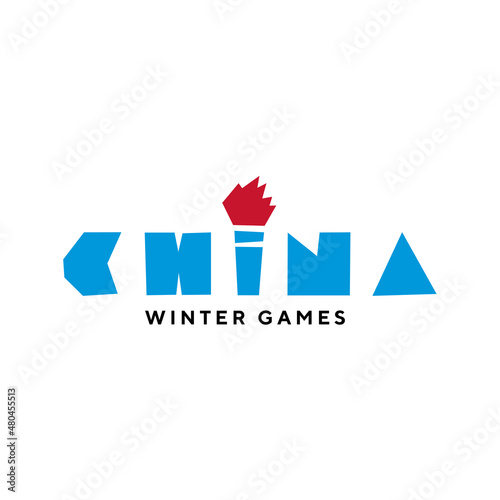 Free Download Beijing winter sports 2022 logo and icon. Torch - GFXLoad