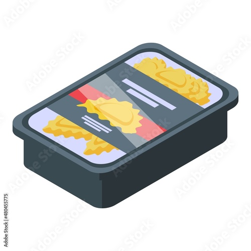 Ravioli icon isometric vector. Italian pasta